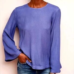 CLOTH & STONE BELL SLEEVE PERIWINKLE TOP SZ S